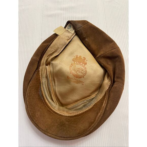 L.L. Bean Vintage 80s Brown Suede Newsboy Hat Size Large - Picture 3 of 7